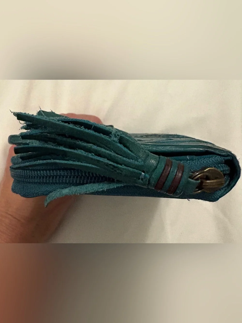 Fossil Teal Leather Clutch Wallet